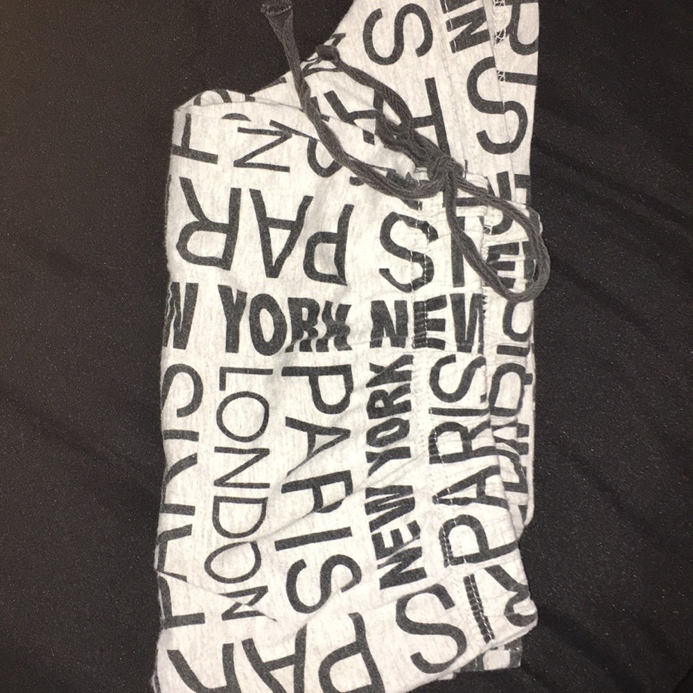 Lettered pajama shorts